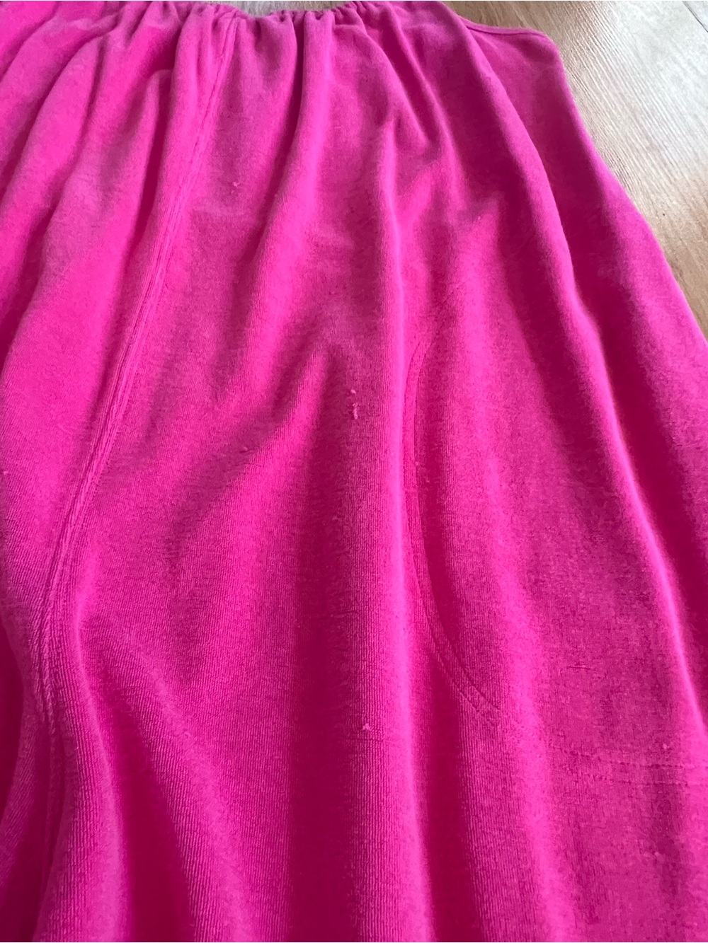 Anthropologie Hot Pink Tie-Shoulder Terry Cloth Cropped Asymmetrical Jumpsuit - Picture 13 of 14